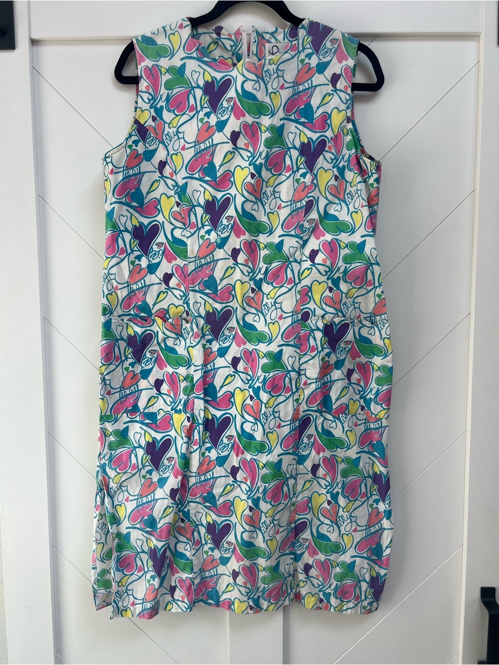 Vintage White Label Lilly Pulitzer Sleeveless Heart Print Dress